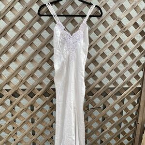 Dentelle | Vintage White Silk Slip Dress Satin Gown